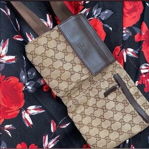 Gucci Brown GG Canvas Belt Bag Excellent Condition